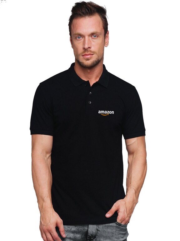 Amazon Logo Printed T Shirt For Amazon Fans Best Quality 100 Cotton Black Polo T Shirt Xl Men S T Shirts Trybhi India Udaipur Rajasthan